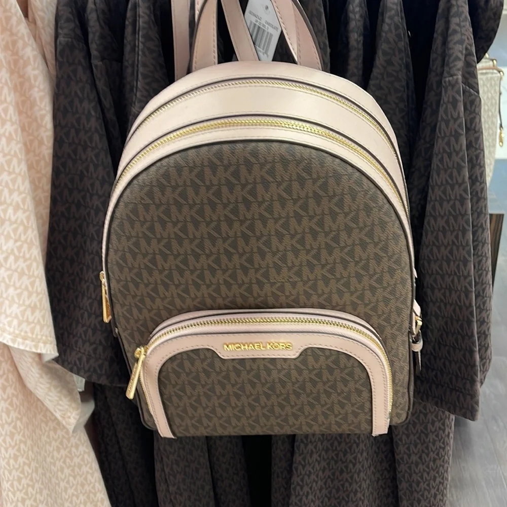 Michael Kors Backpack Bag Jaycee Md Backpack Powder Blush 35S2G8TB2B Brown